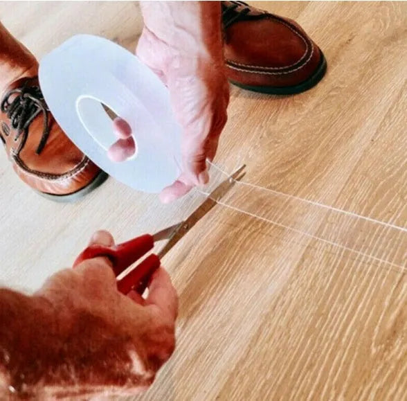 Roll of nano magic adhesive tape showing 30mm width and 2mm thickness for car and home storage organisation