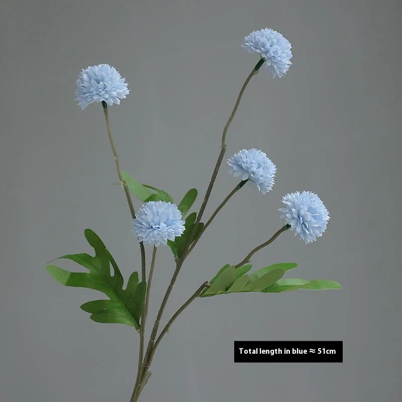 Five-head white dandelion chrysanthemum silk artificial flower bouquet arrangement
