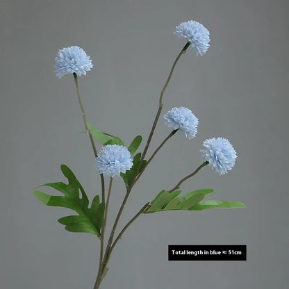 Five-head white dandelion chrysanthemum silk artificial flower bouquet arrangement