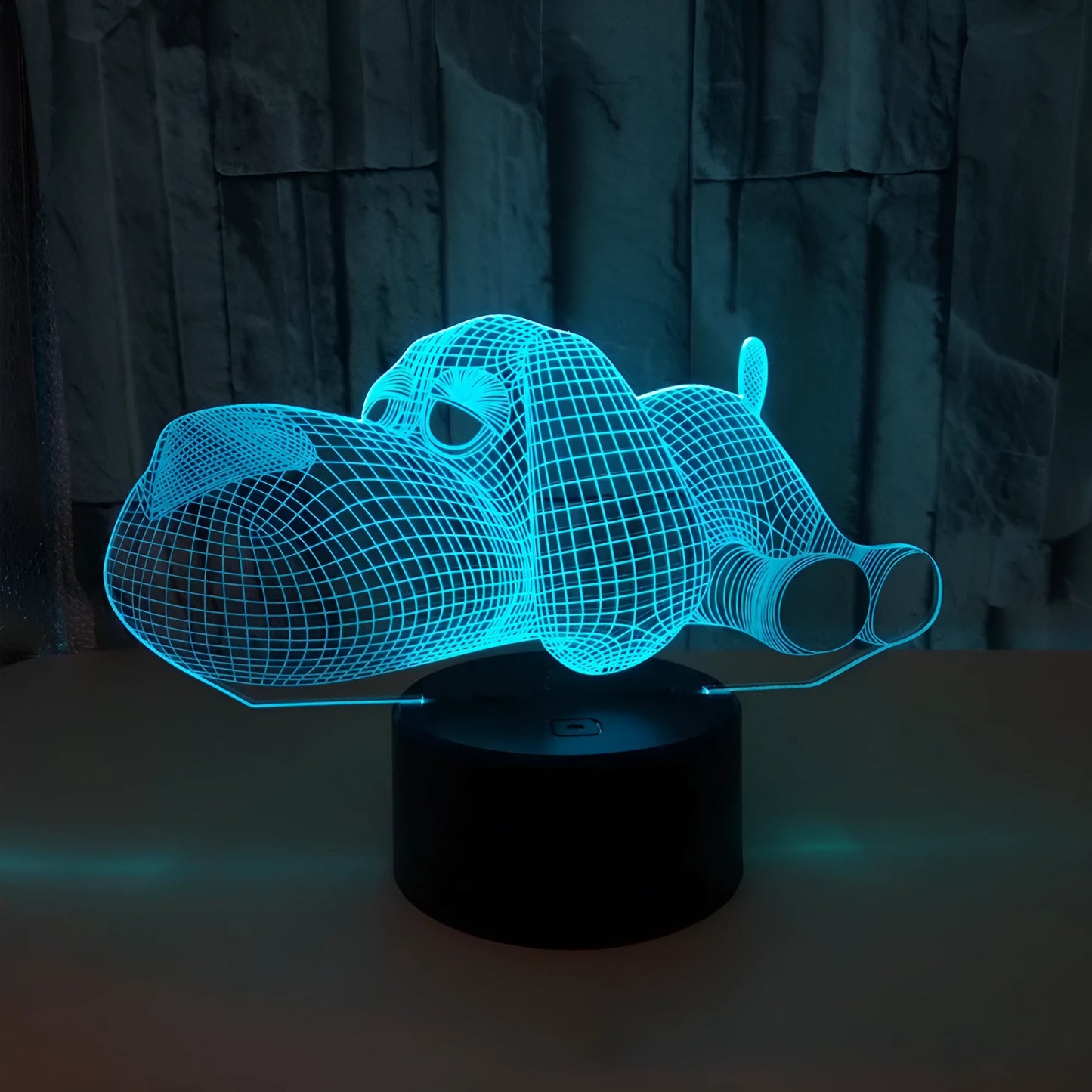 Doggo desktop lamp with multicolour LED lighting and 3D dog figurine design