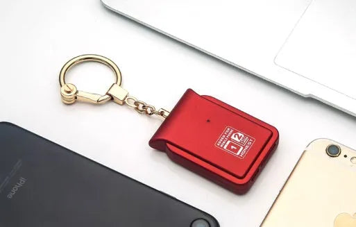 Bluetooth Dual SIM Adapter Keychain, GSM Dual SIM Dual Standby with Cloud Call/SMS Sync for iOS, Black Leather Case with 450 mAh Battery for 48 Hour Standby and 10 Metre Range
