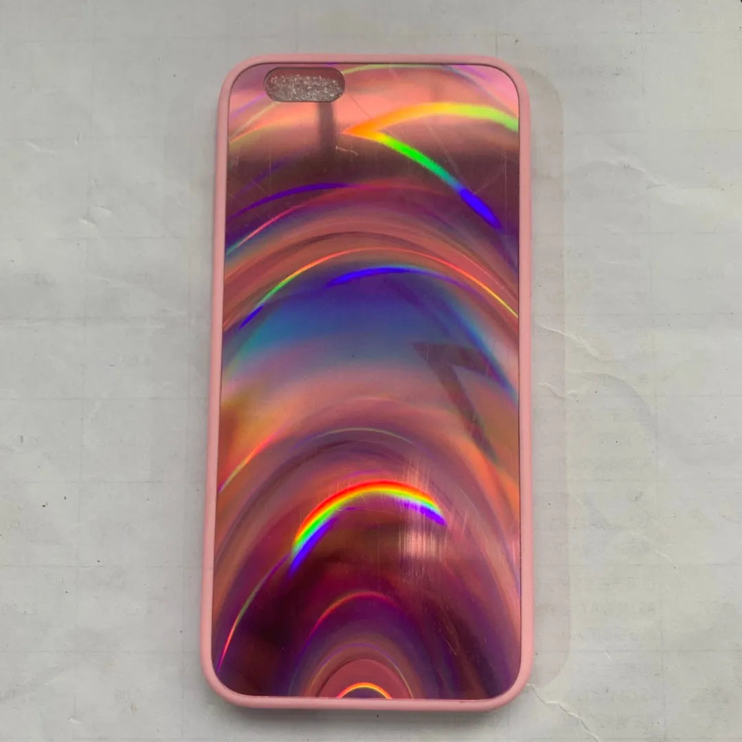 Rainbow mirror glitter phone case with slim-fit TPU PC acrylic back cover and precise cutouts