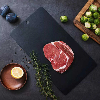 Black aluminium steak thaw board for efficient and even thawing