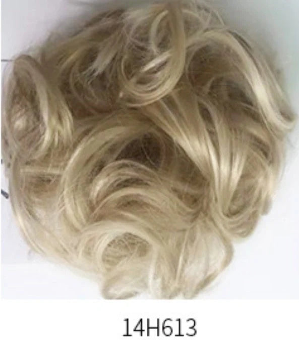 Hair ring wig in various colours from 1# to Burg, showing synthetic fibres and natural hairline for temporary styling