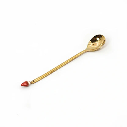 Christmas spoon set with silver and gold finishes, 135mm long stainless steel dessert utensils