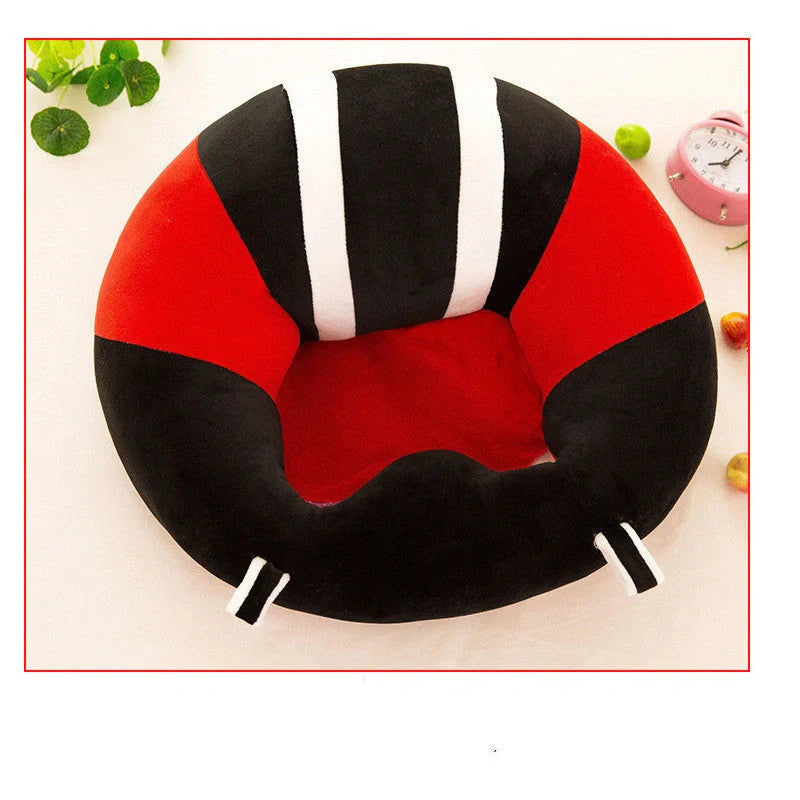 Baby Learning Seat Plush Toy Safety Dining Chair in various colors with cute animal design