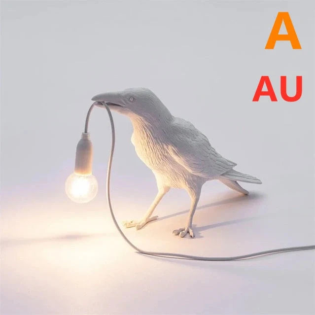 Creative Auspicious Bird Resin Wall Lamp Decoration in white or black