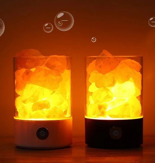 Himalayan Salt Lamp with Adjustable Color Changing LED Lighting for Air Purification and Relaxing Ambiance