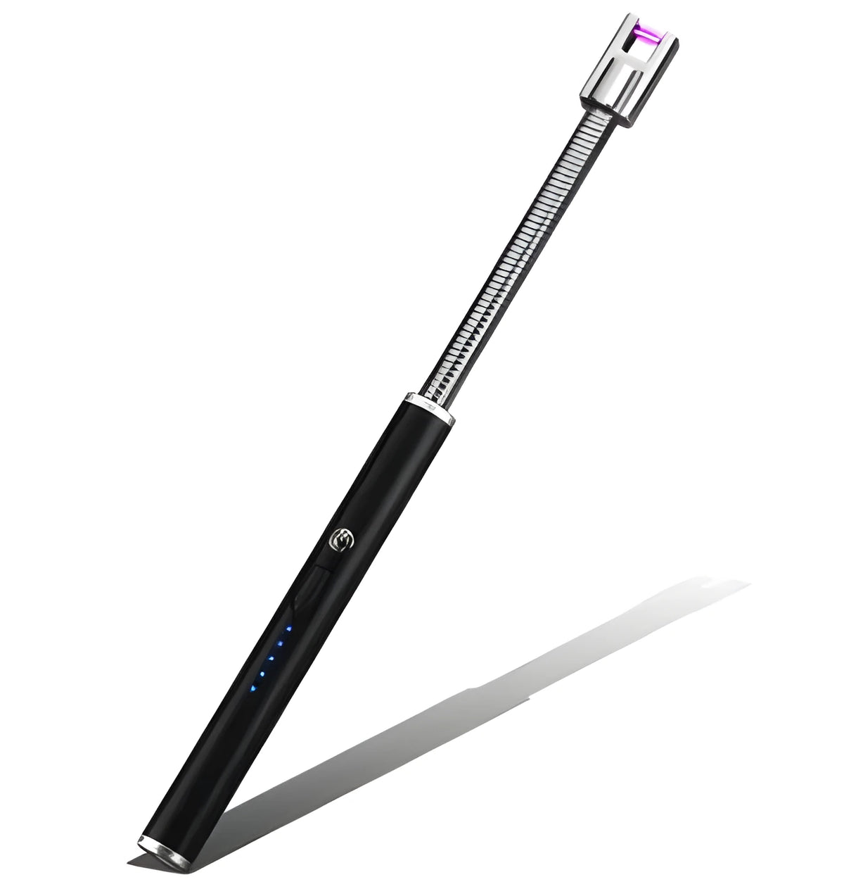 Rechargeable windproof electric lighter, 255mm zinc alloy PVD ice plated, USB charging, 360 rotation, multiple colours