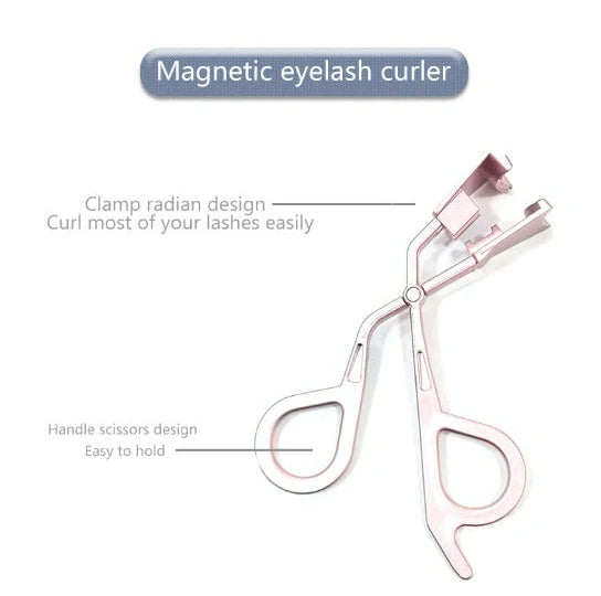 Magnetic eyelash applicator with 45-degree angled tips and silicone handles for precise lash application