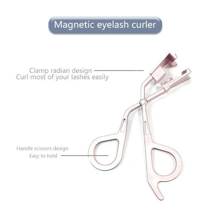 Magnetic eyelash applicator with 45-degree angled tips and silicone handles for precise lash application