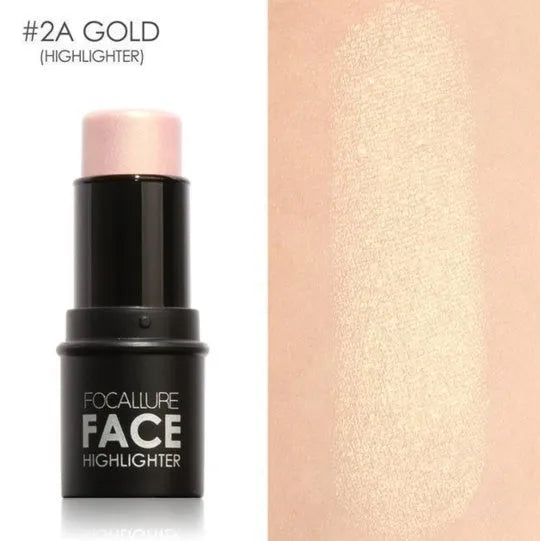 Face contour highlighter cosmetic product shown in one of four available shades A, B, C, or D.