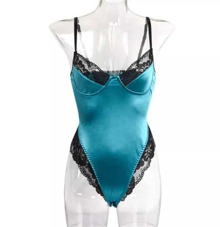 Lace bodysuit in various colours with adjustable fit for diverse body types