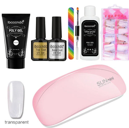 100-piece scaled nail crystal set with painless extension glue in six colours