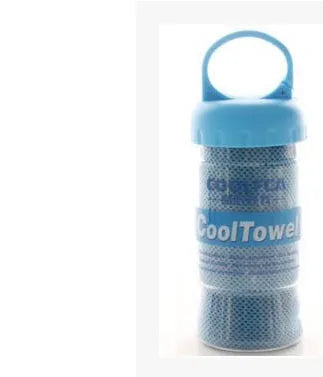Microfiber sports cooling towel in various colours showing 30x100cm dimensions