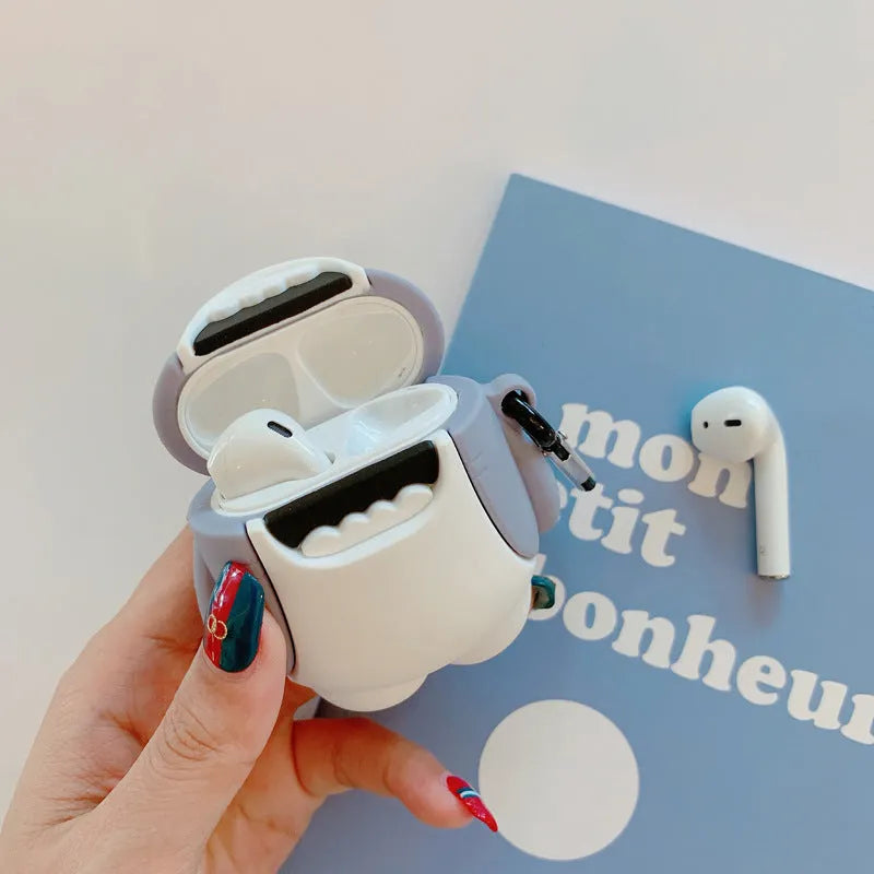 Shark fin design silicone cover for AirPods 1 and 2 wireless earphone cases
