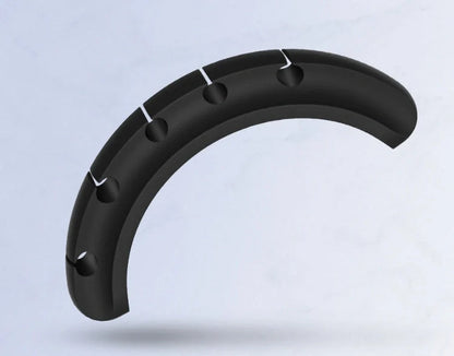 Black silicone USB cable winder for desktop cable management