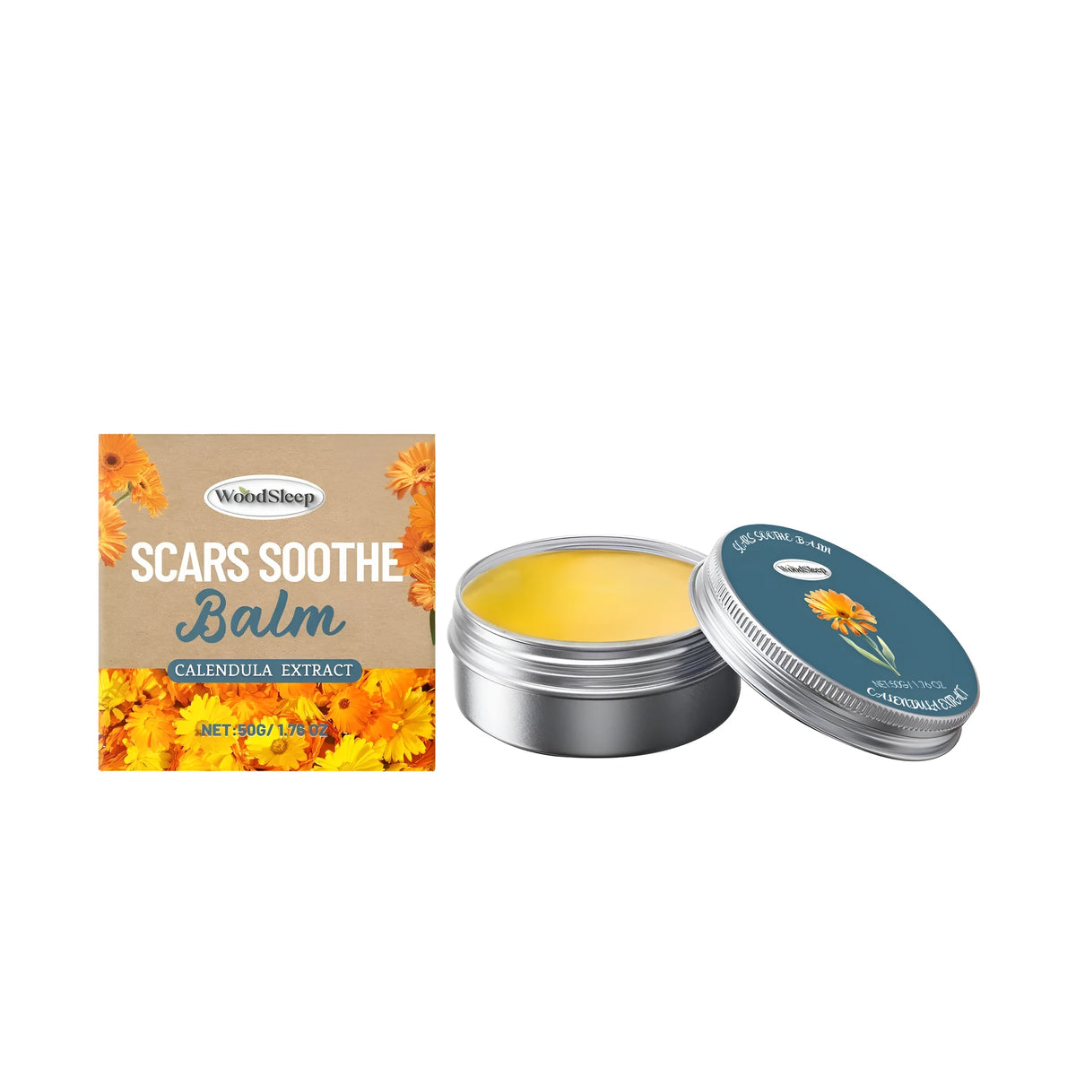 Calendula Acne Muscle Soothing Cream 50g jar with squalane, coconut oil, vitamin E, calendula and sea buckthorn oils