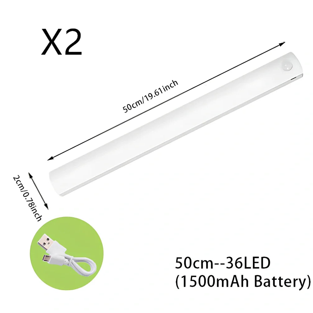 Wireless LED motion sensor night light with magnetic mounting in various sizes