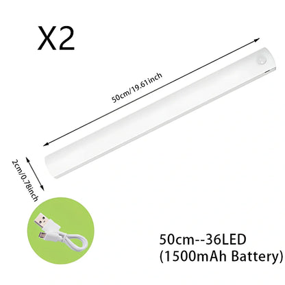 Wireless LED motion sensor night light with magnetic mounting in various sizes