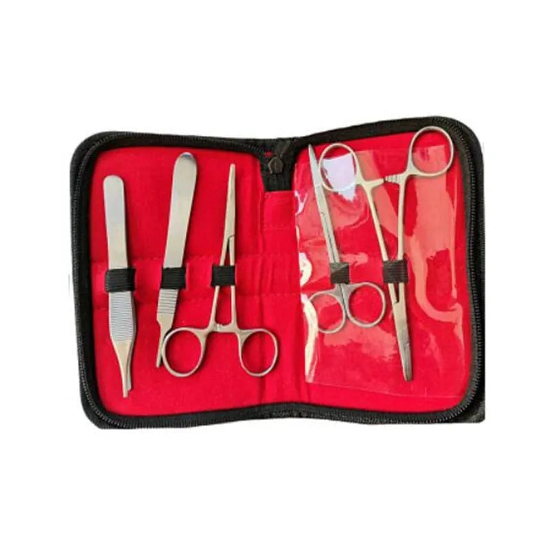Black silicone laparoscopic simulation training pad, 17x12cm, with three-layer skin fat muscle practice surface and suturing tools