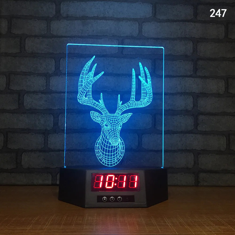 Glowing 3D dolphin LED night light with wireless charging base and remote control on bedside table