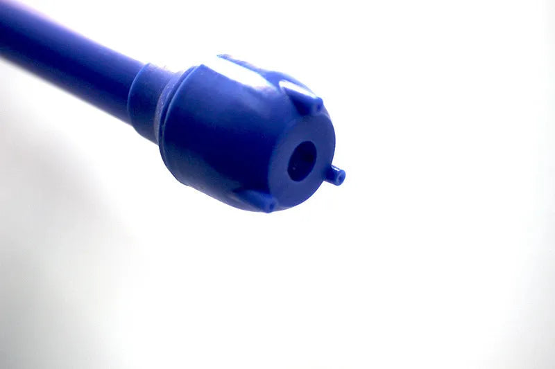 Blue and red manual siphon pump for fuel and liquid transfer