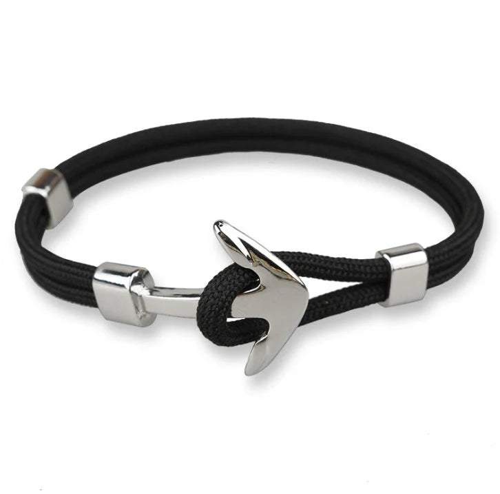 Stylish unisex anchor bracelet with hand strap, perfect for nautical fashion enthusiasts