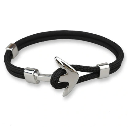 Stylish unisex anchor bracelet with hand strap, perfect for nautical fashion enthusiasts