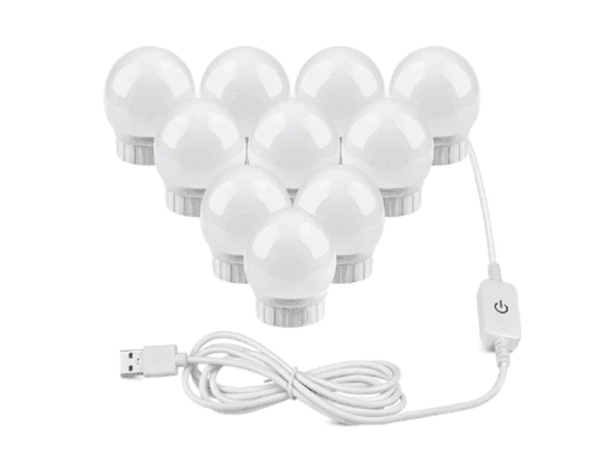 Adjustable Dimmable LED Mirror Light Bulb with Touch Control, Rotating Line, and Customisable Positioning