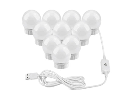 Adjustable Dimmable LED Mirror Light Bulb with Touch Control, Rotating Line, and Customisable Positioning