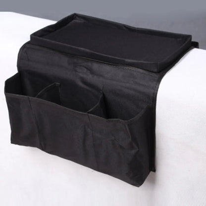 Oxford fabric sofa armrest organizer with multiple pockets for remote controls and magazines