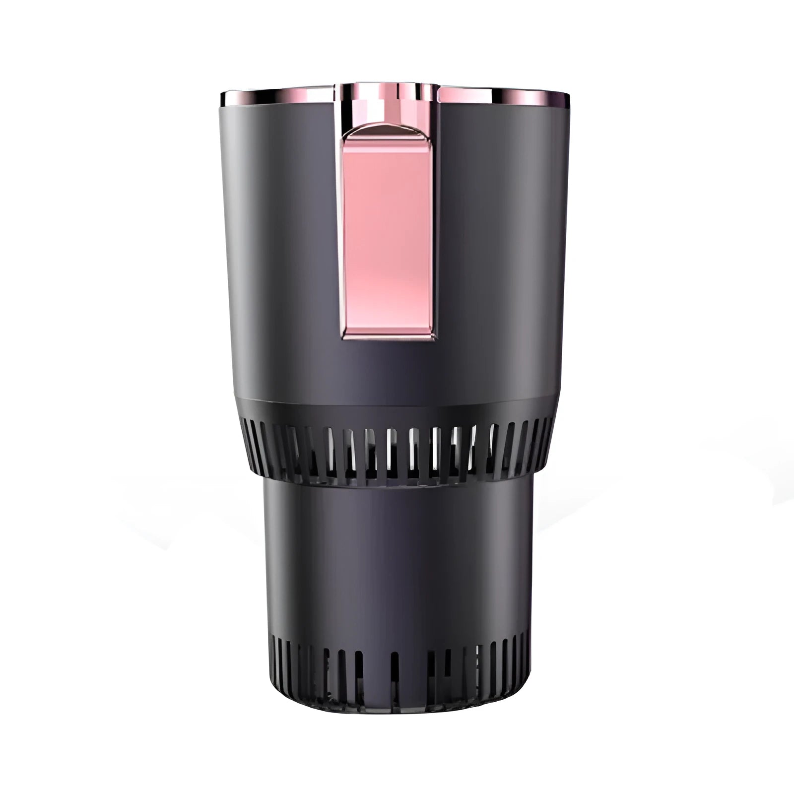 Purple gold and black portable thermoelectric car cooler and warmer for GM vehicles with DC 12V plug.