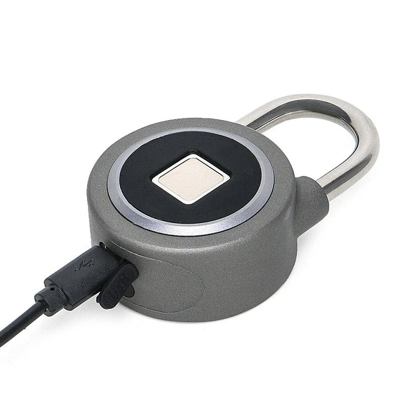 Secure Smart Fingerprint Padlock with durable aluminum alloy and stainless steel construction, Bluetooth app control, and IP65 weatherproof rating