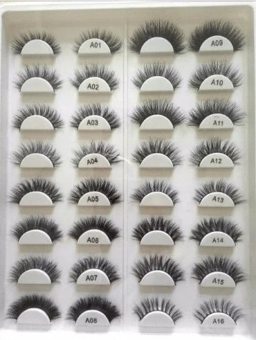 Handmade 3D mink false eyelashes showing 12mm length and 0.07mm diameter fibres for natural volume