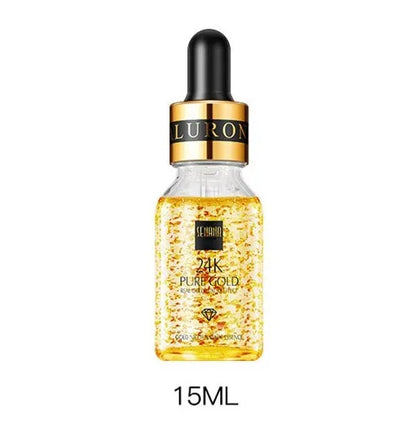 24K gold nicotinamide anti-ageing face serum gel in 15ml, 50ml and 100ml sizes