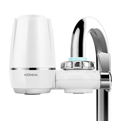 White kitchen faucet water filter with ceramic cartridge and universal tap adapter