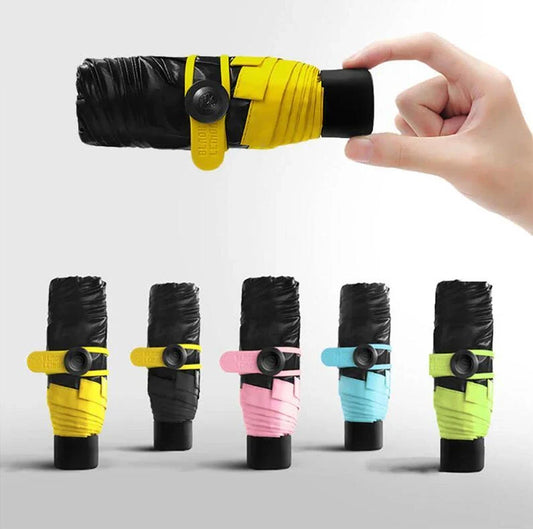 Compact, foldable umbrella in various colours offering premium weather protection and UV shielding