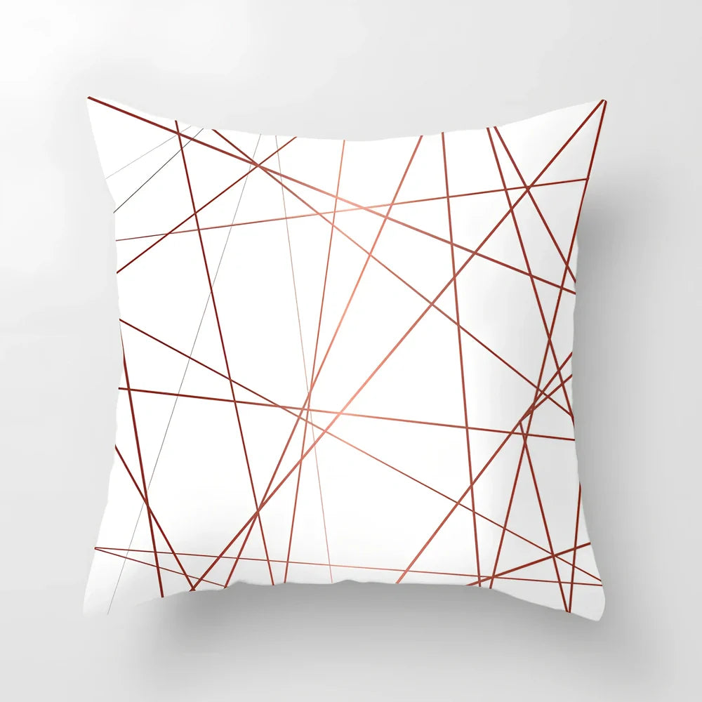 45cm square pink cushion cover with peach skin texture on sofa