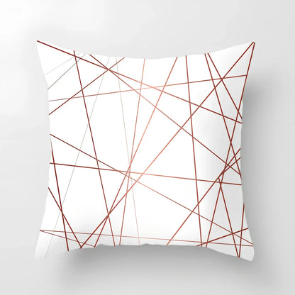45cm square pink cushion cover with peach skin texture on sofa
