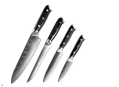 Premium Japanese Damascus steel kitchen knife set for professional and home use
