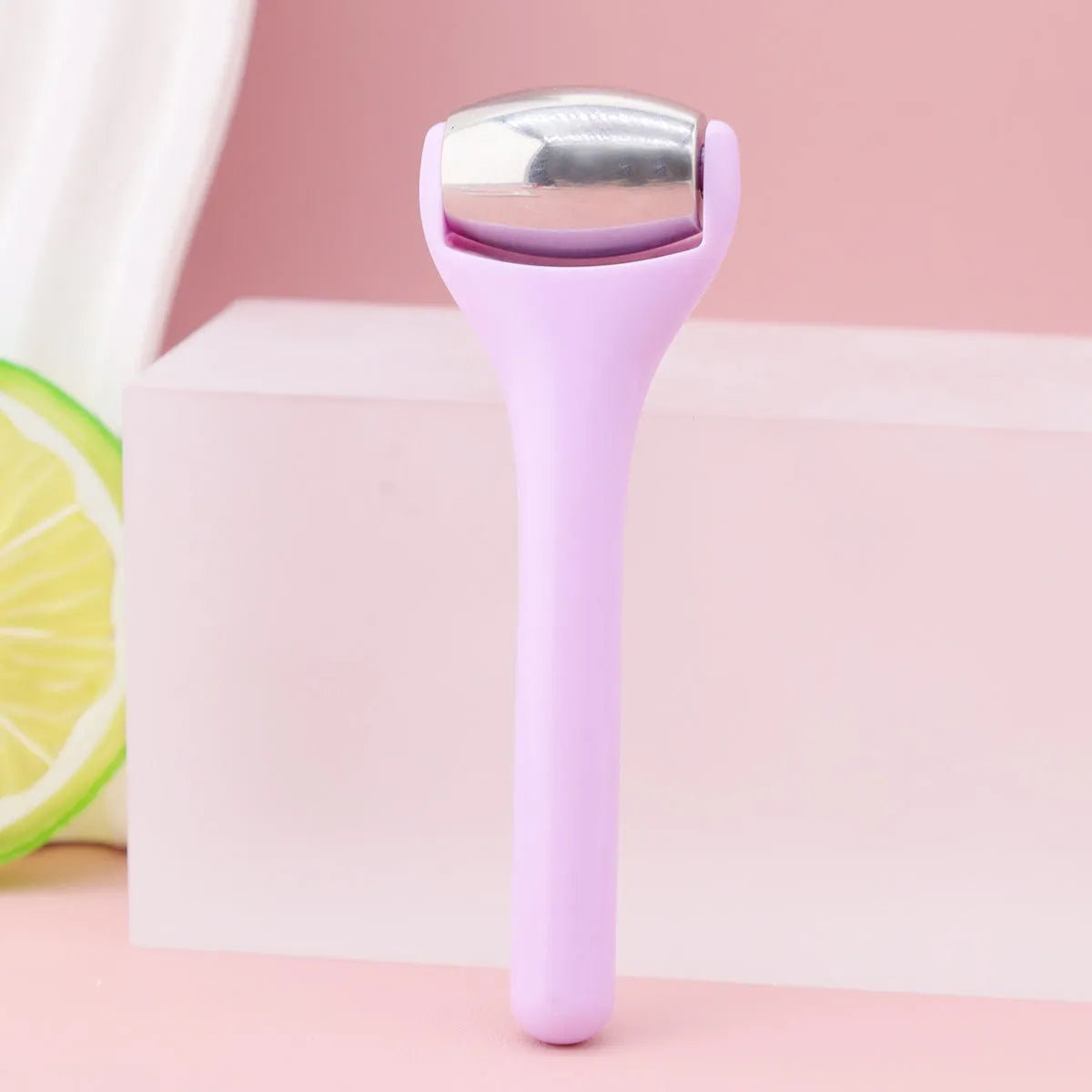 Ice roller eye cream stick cold compress instrument with stainless steel or silicone head on 8cm stick