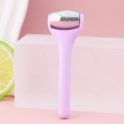 Ice roller eye cream stick cold compress instrument with stainless steel or silicone head on 8cm stick