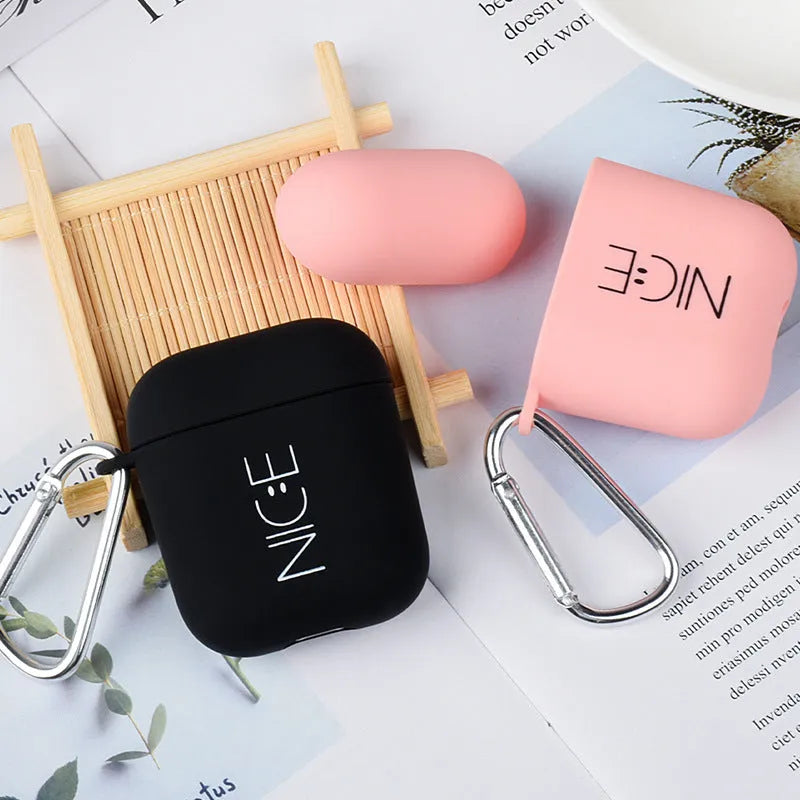 Black and Pink hard PC plastic covers for AirPods cases with decorative patterns.