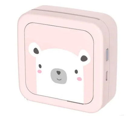 Thermal pocket portable Bluetooth printer, 79x79x40mm, 900mAh battery, pink or white, with thermal paper