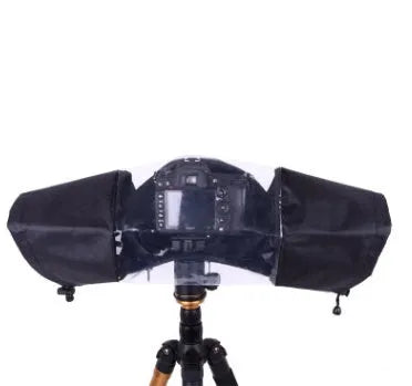 Transparent PVC rain cover for DSLR camera with long focus lens