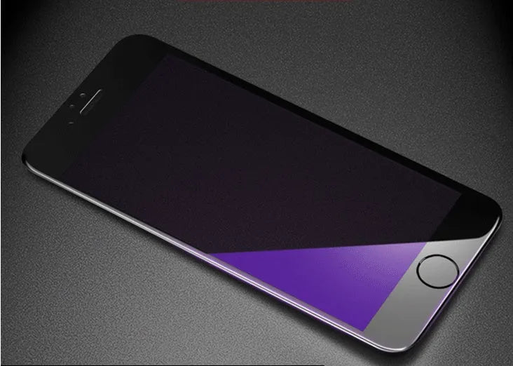 Black and white tempered glass screen protectors for iPhone with 3D carbon fibre soft edges