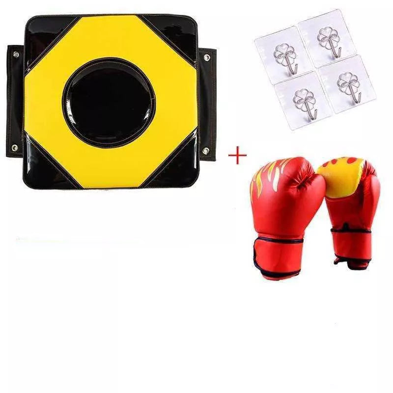 Wall hanging Thai boxing sandbag in black or orange, dimensions 30x30x10cm