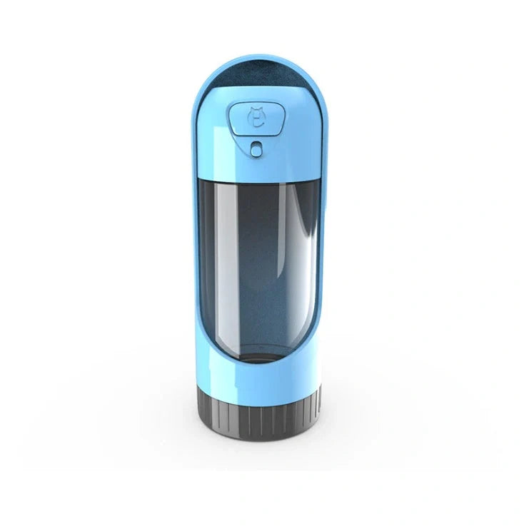 Dog hanging water cup in sky blue, pink, yellow, and green with 300ml capacity and waste-free valve