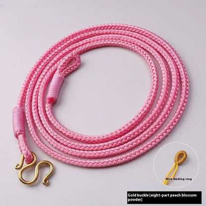 Gold and silver Thangka Peace Buckle imitation pearl necklace with mixed gem inlaid pendant.